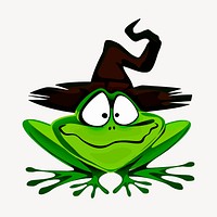 Witchy frog clipart, animal illustration vector. Free public domain CC0 image