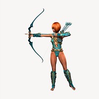 Woman archer clipart vector. Free public domain CC0 image