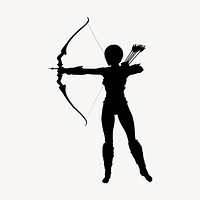 Woman archer clipart psd. Free public domain CC0 image