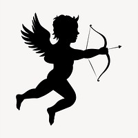 Cupid silhouette, Valentine's day illustration. Free public domain CC0 image