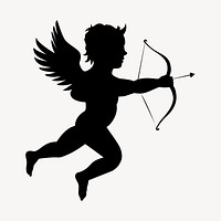 Cupid silhouette clipart, Valentine's day illustration psd. Free public domain CC0 image