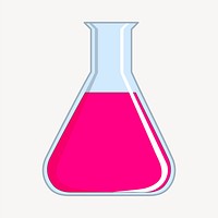 Erlenmeyer flask clipart, illustration vector. Free public domain CC0 image.