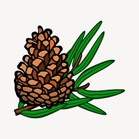 Pine cone clipart, festive illustration vector. Free public domain CC0 image