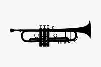 Trumpet clipart, drawing illustration vector. Free public domain CC0 image.