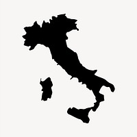 Italy map clipart, drawing illustration vector. Free public domain CC0 image.