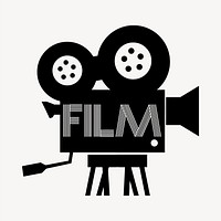 Film camera clipart, drawing illustration vector. Free public domain CC0 image.