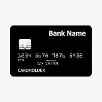 Credit card clipart, drawing illustration vector. Free public domain CC0 image.