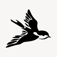 Bird silhouette clipart, animal illustration vector. Free public domain CC0 image