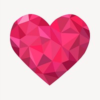 Pink heart clipart, Valentine's celebration illustration vector. Free public domain CC0 image