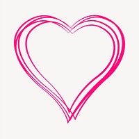 Pink heart clipart, Valentine's celebration illustration vector. Free public domain CC0 image