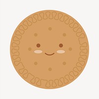 Smiling cookie clipart, food illustration vector. Free public domain CC0 image