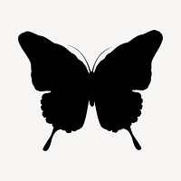 Butterfly silhouette clipart, animal illustration vector. Free public domain CC0 image