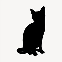 Cat silhouette clipart, animal illustration vector. Free public domain CC0 image