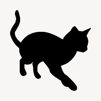 Cat silhouette clipart, animal illustration vector. Free public domain CC0 image