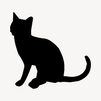 Cat silhouette clipart, animal illustration vector. Free public domain CC0 image