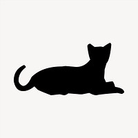 Cat silhouette clipart, animal illustration vector. Free public domain CC0 image