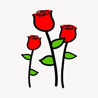 Rose flower clipart, Valentine's illustration vector. Free public domain CC0 image