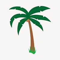 Palm tree clipart, tropical illustration vector. Free public domain CC0 image