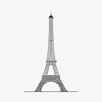 Paris Eiffel Tower clipart, architecture illustration vector. Free public domain CC0 image