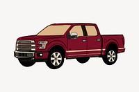 Pick-up truck clipart, vehicle illustration vector. Free public domain CC0 image