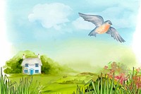 Countryside clipart, illustration vector. Free public domain CC0 image.
