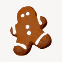 Gingerbread man clipart, food illustration vector. Free public domain CC0 image