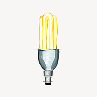 Fluorescent bulb collage element vector. Free public domain CC0 image.