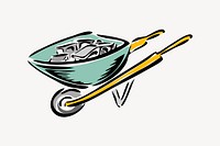 Wheelbarrow collage element vector. Free public domain CC0 image.