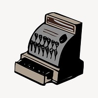 Cash register collage element vector. Free public domain CC0 image.