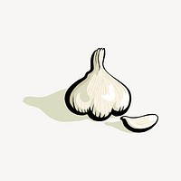 Garlic clipart, food illustration psd. Free public domain CC0 image.