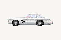 Gullwing car collage element vector. Free public domain CC0 image.