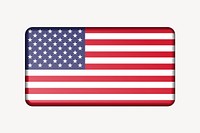 American flag clipart, country illustration psd. Free public domain CC0 image.