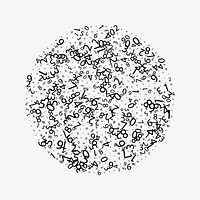 Numerals sphere collage element vector. Free public domain CC0 image.