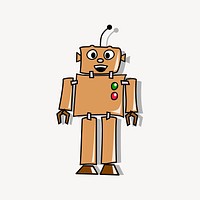 Robot clip art, cartoon illustration. Free public domain CC0 image.