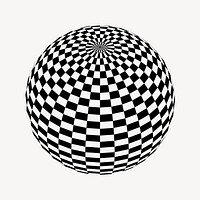 Checkered sphere collage element vector. Free public domain CC0 image.