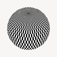 Checkered sphere collage element vector. Free public domain CC0 image.