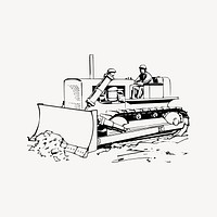 Bulldozer collage element vector. Free public domain CC0 image.