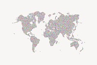 World continent collage element vector. Free public domain CC0 image.