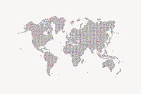 World continent clip art, map illustration. Free public domain CC0 image.