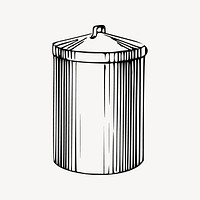 Trash can collage element vector. Free public domain CC0 image.