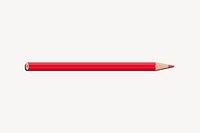 Red pencil clipart, stationery illustration psd. Free public domain CC0 image.