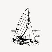 Sailboat collage element vector. Free public domain CC0 image.