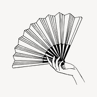 Handheld fan collage element vector. Free public domain CC0 image.