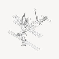 Space station collage element vector. Free public domain CC0 image.