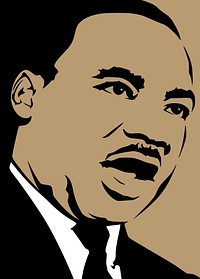 Martin Luther King clipart, famous person illustration psd. Free public domain CC0 image.