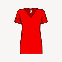 Red dress clip art, apparel illustration. Free public domain CC0 image.