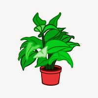 Houseplant collage element vector. Free public domain CC0 image.