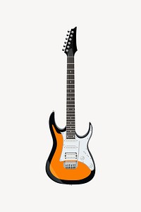 Electric guitar collage element vector. Free public domain CC0 image.