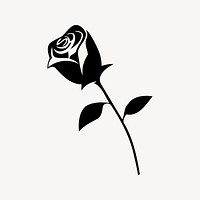Rose silhouette clip art. Free public domain CC0 image.