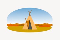 Tepee collage element vector. Free public domain CC0 image.